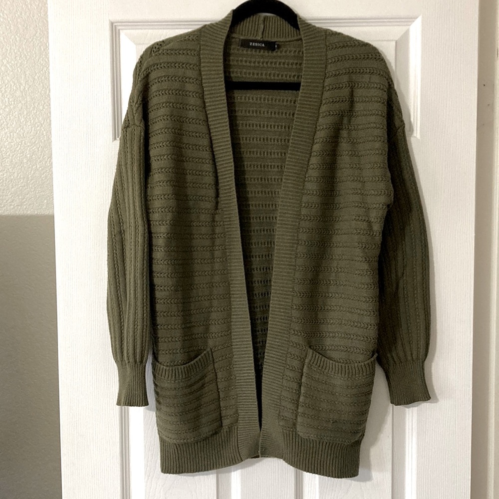 Zesica Olive Knit Cardigan